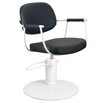 Chelsea Black Upholstery - White Frame Styling Chair - Hydraulic