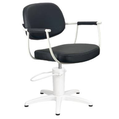 Chelsea Black Upholstery - White Frame Styling Chair - Hydraulic